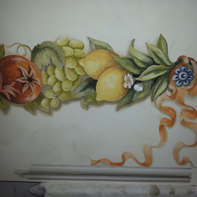 decorazione festone frutta e fiori villa privata San Bonifacio (VR)